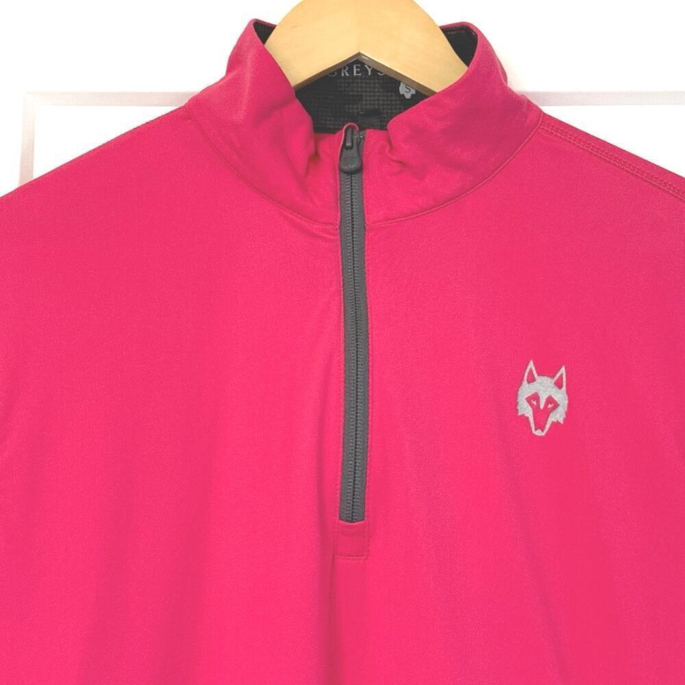 Greyson 1/4 Zip Golf Pullover Mens Size Small Solid Pink Stretch Jacket - Picture 4 of 10